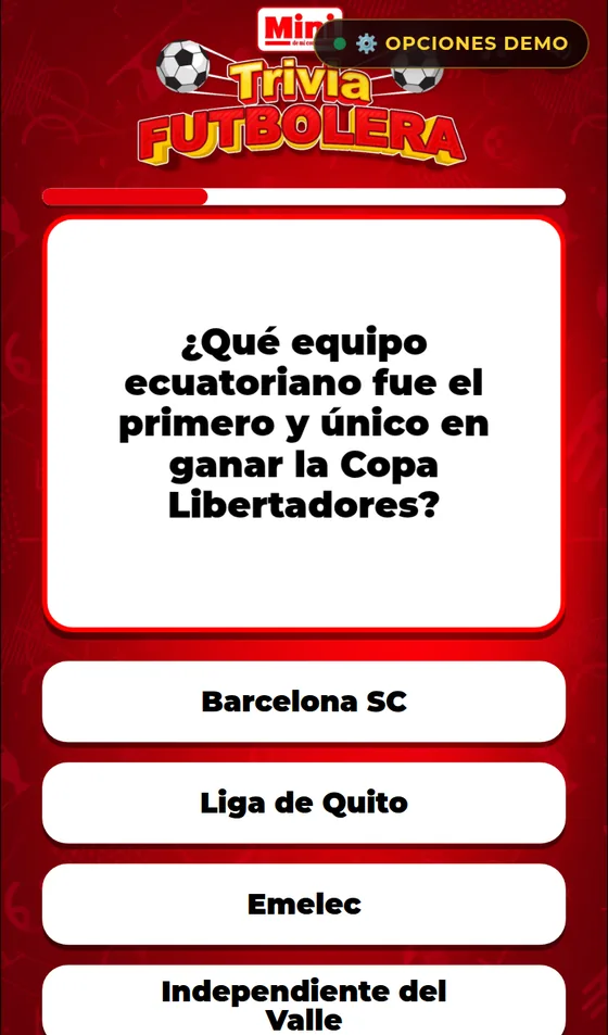 Pregunta de la Trivia Futbolera de Mini